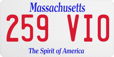 MA license plate 259VI0