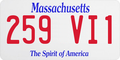 MA license plate 259VI1
