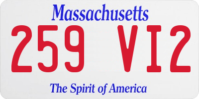MA license plate 259VI2