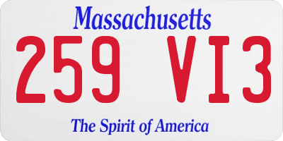 MA license plate 259VI3