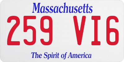 MA license plate 259VI6