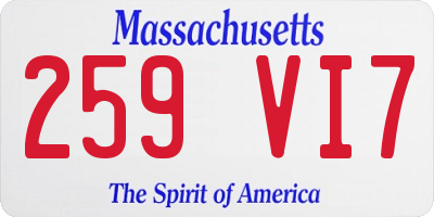 MA license plate 259VI7