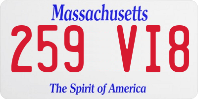 MA license plate 259VI8