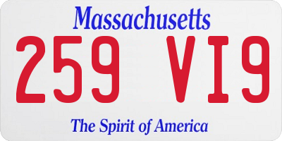 MA license plate 259VI9