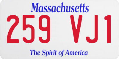 MA license plate 259VJ1