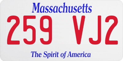 MA license plate 259VJ2