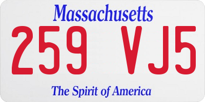 MA license plate 259VJ5