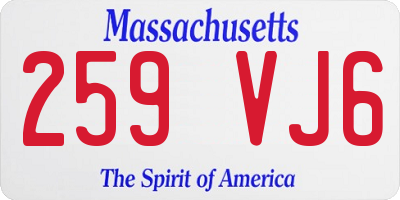 MA license plate 259VJ6