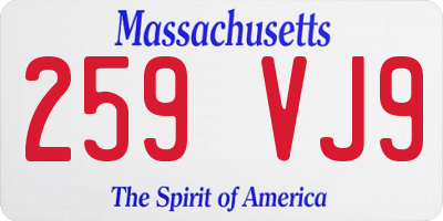 MA license plate 259VJ9