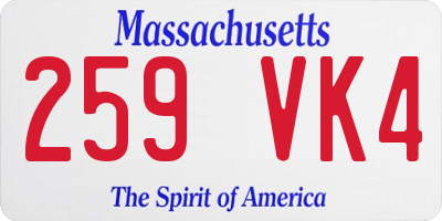 MA license plate 259VK4
