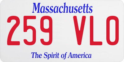 MA license plate 259VL0