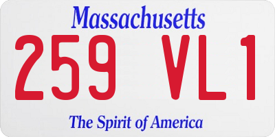 MA license plate 259VL1