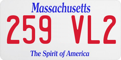 MA license plate 259VL2