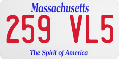 MA license plate 259VL5