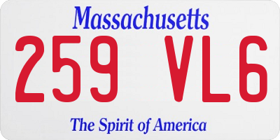 MA license plate 259VL6