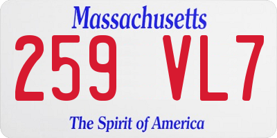 MA license plate 259VL7
