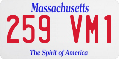 MA license plate 259VM1