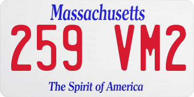 MA license plate 259VM2