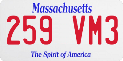 MA license plate 259VM3