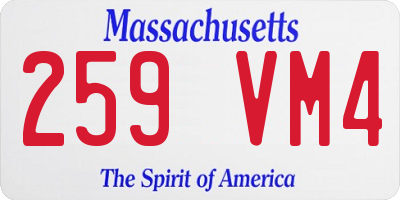 MA license plate 259VM4