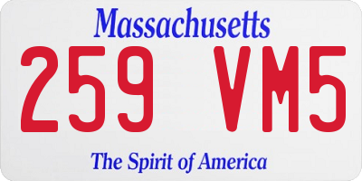 MA license plate 259VM5