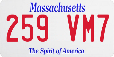 MA license plate 259VM7