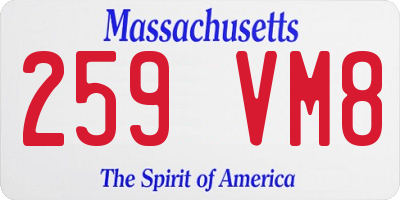 MA license plate 259VM8