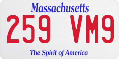 MA license plate 259VM9