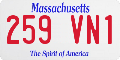MA license plate 259VN1