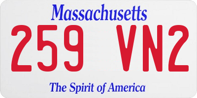 MA license plate 259VN2