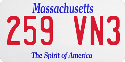 MA license plate 259VN3