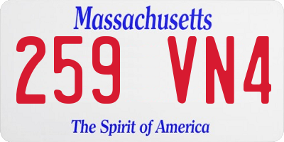 MA license plate 259VN4