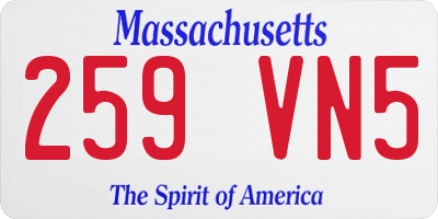 MA license plate 259VN5