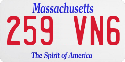 MA license plate 259VN6