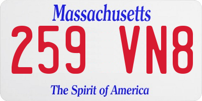 MA license plate 259VN8