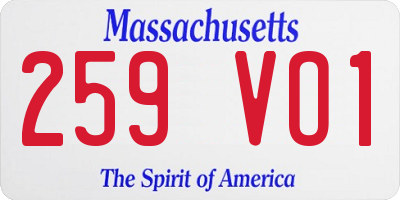 MA license plate 259VO1