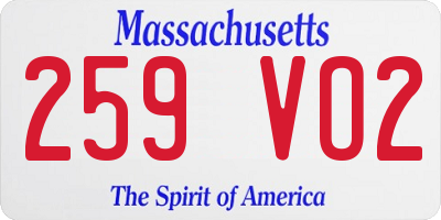 MA license plate 259VO2