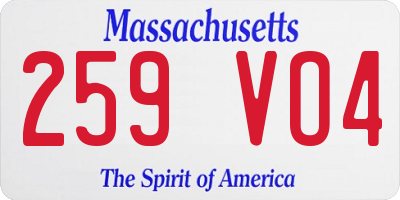 MA license plate 259VO4