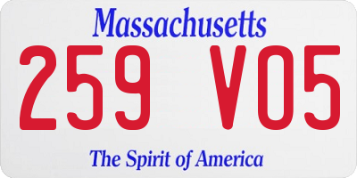 MA license plate 259VO5