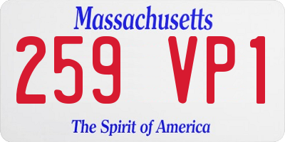 MA license plate 259VP1