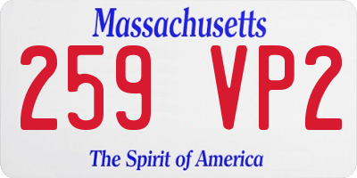 MA license plate 259VP2