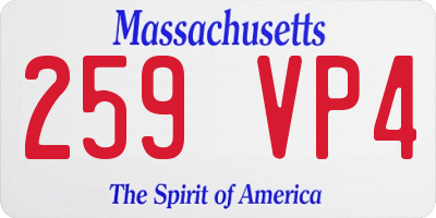 MA license plate 259VP4