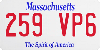 MA license plate 259VP6