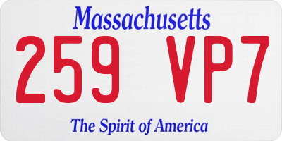 MA license plate 259VP7