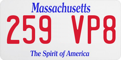 MA license plate 259VP8