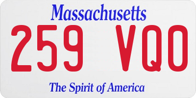 MA license plate 259VQ0