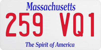 MA license plate 259VQ1