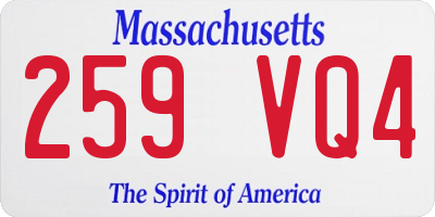 MA license plate 259VQ4