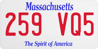 MA license plate 259VQ5