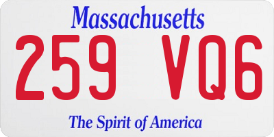 MA license plate 259VQ6